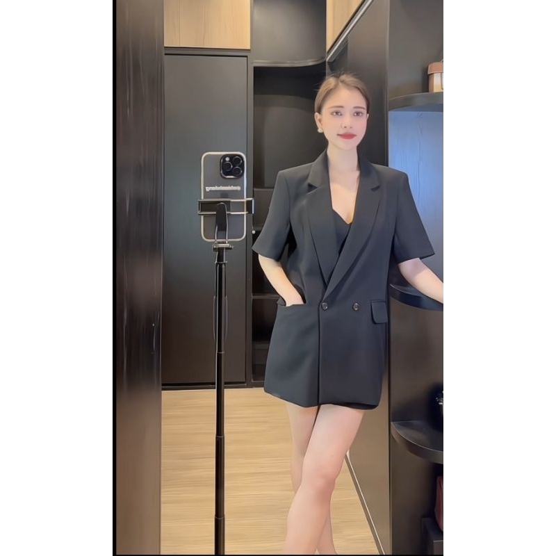 femei - Áo khoác blazer tay ngắn freesize ( 3 màu )