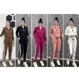   hàng loại 1 đẹp  Set Bộ  Thể Thao Umi Cổ Bẻ Bo Gấu Thời Trang Thu Đông_Quần áo Huyền Anh  M01  