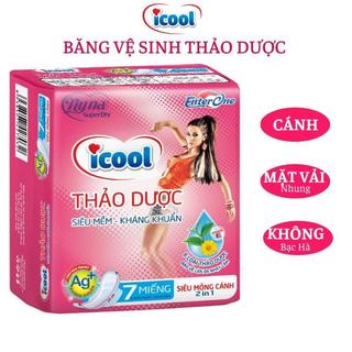 Băng vệ sinh ICOOL Thảo Dược Hồng 7miếng BVS ban ngày 𝐌Ặ𝐓𝐕Ả𝐈 siêu mềm không mát, tinh chất thảo dược