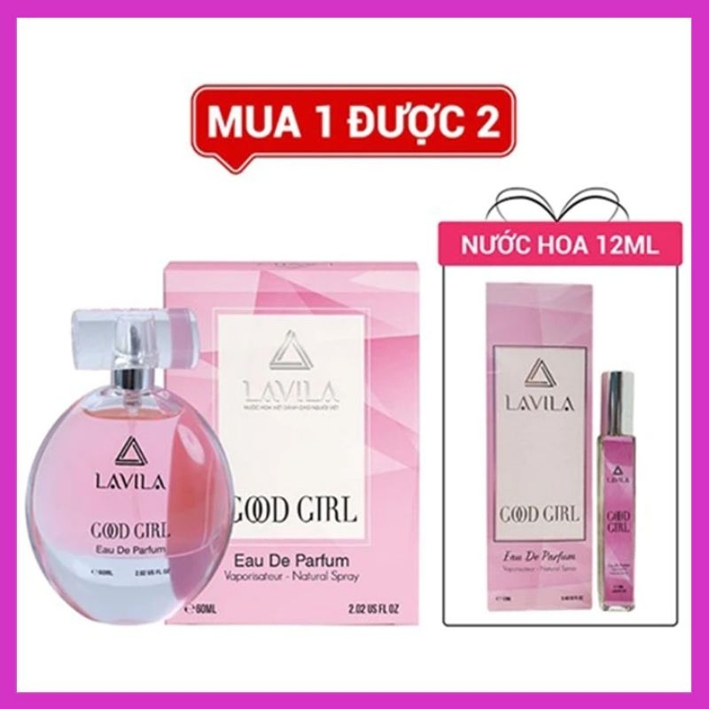 Nước hoa LAVILA GOOD GIRL chai 60ml tặng kèm chai 12ml