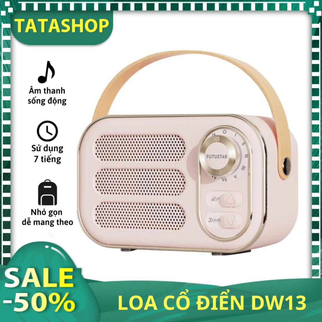 Loa bluetooth Futustar DW13, bass mạnh âm thanh sống động, phong cách cổ điển, pin trâu siêu bền, nh