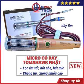 Mic dây bãi nhật xịn tomahawk đời mới, củ micro cao cấp lọc âm tốt, hát nhẹ, hút mic, chống hú, chống nhiễu - h2pro tech