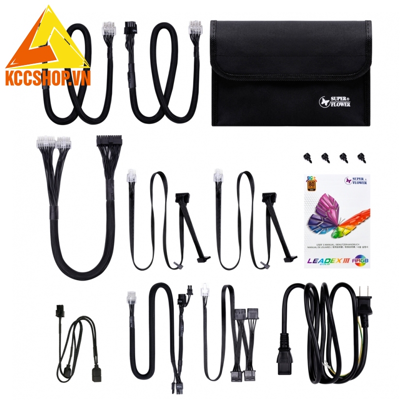 Nguồn máy tính Super Flower Leadex III Gold ARGB 850W  - Tặng kèm dây PCIE 5.0