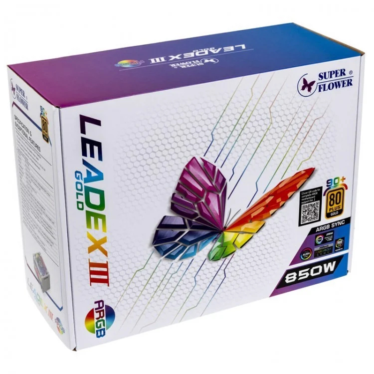 Nguồn máy tính Super Flower Leadex III Gold ARGB 850W  - Tặng kèm dây PCIE 5.0