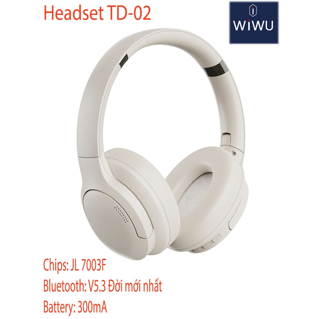 Tai nghe chụp tai Bluetooth WIWU Soundcool TD-02 (Bluetooth V5.3, 300mAh, 26h) Chính hãng wiwu