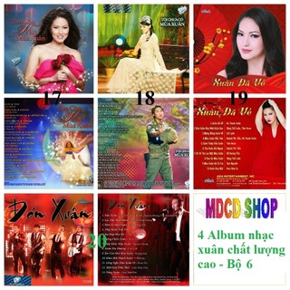 4 đĩa cd nhạc xuân chất lượng cao - bộ 6 – phôi phono bìa màu
