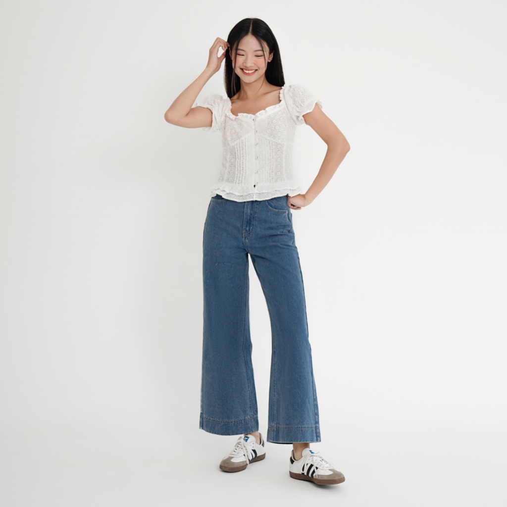 BLEUBIRD Quần jeans ống suông rộng Wide Leg Jeans