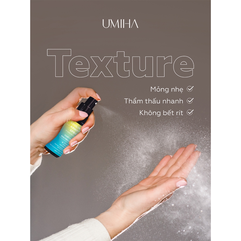 Xịt thơm nách UMIHA khuynh diệp  - Ngăn tiết mồ hôi, khử mùi hôi nách 24h hiệu quả