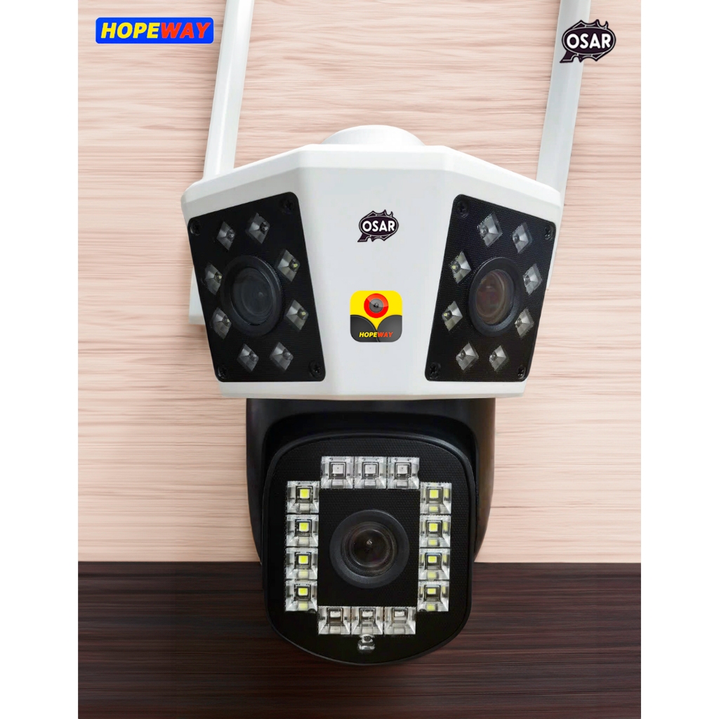 Camera IP Wifi HopeWay PTZ 3 MẮT, 4K,Xem 3 Màn Hình Cùng Lúc, Zoom 8X,Xem Đêm Có Màu, Góc Siêu Rộng, Siêu Nét