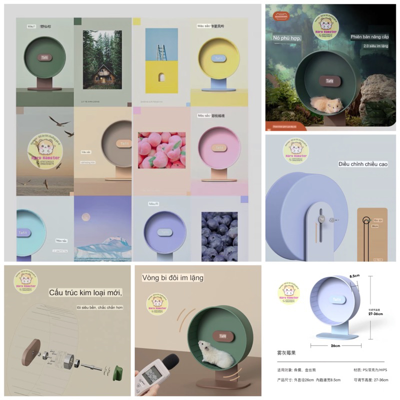 [ORDER] TAFIT Wheel sắc màu 22&26cm cho hamster