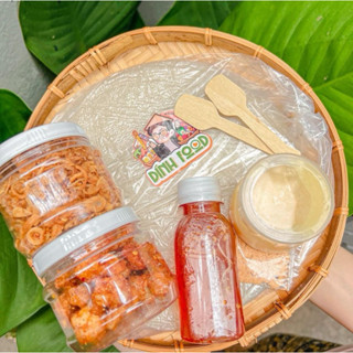 Combo mini chưởng 6 món (bánh tráng + hành phi + sốt tắc + ớt rim + tóp mỡ)