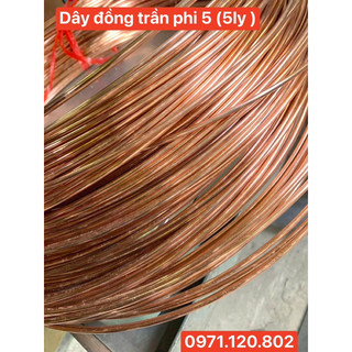 Dây đồng trần phi 5mm dài 3m -5m