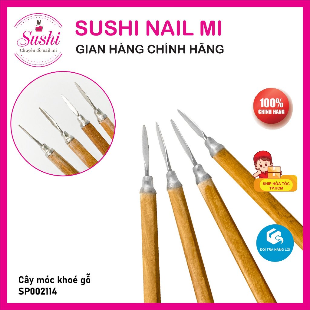 Cây lấy khoé, Móc khóe gỗ chuyên dụng làm móng - Sushi nail mi