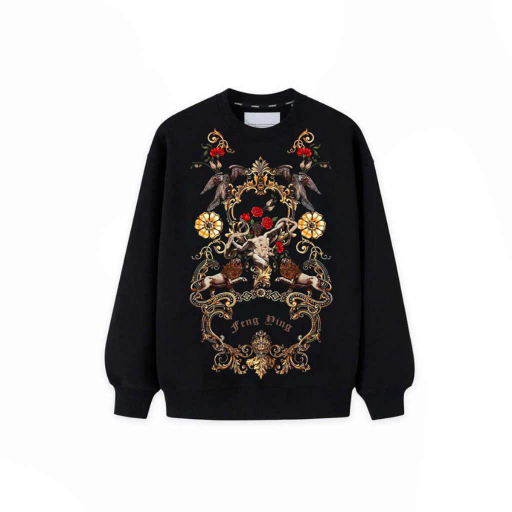 Sweater nam BISTORE in hình họa tiết cực đẹp 2 màu đen trắng thiết kế form rộng dài tay 30