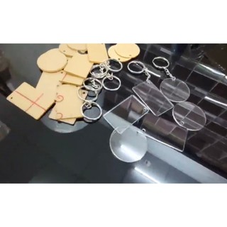 10 Chiếc Phôi Móc Khóa Mica Trong
