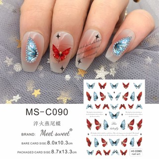 Sticker dán móng hot hình bướm 3d