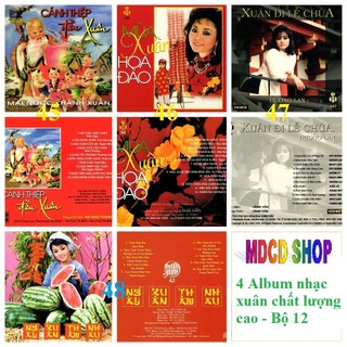 4 đĩa cd nhạc xuân chất lượng cao - bộ 12 – phôi phono bìa màu