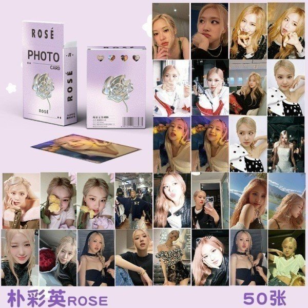 Hộp 50 tấm Blackpink hiệu ứng Hologram có hình cả nhóm và hình các thành viên
