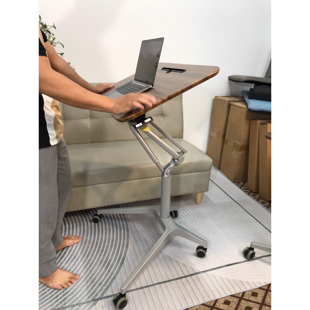 Bàn Làm Việc Nâng Hạ Di Động Thông Minh, Bàn Laptop Mặt Nghiêng 0-90 Độ Ngồi Làm Việc Học Tập Thuyết Trình Đa Năng