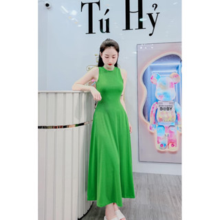 Đầm Thun Gân Sát Nách Ôm Body dáng Dài Xoè Bigsize 40kg-80kg (Đ4)