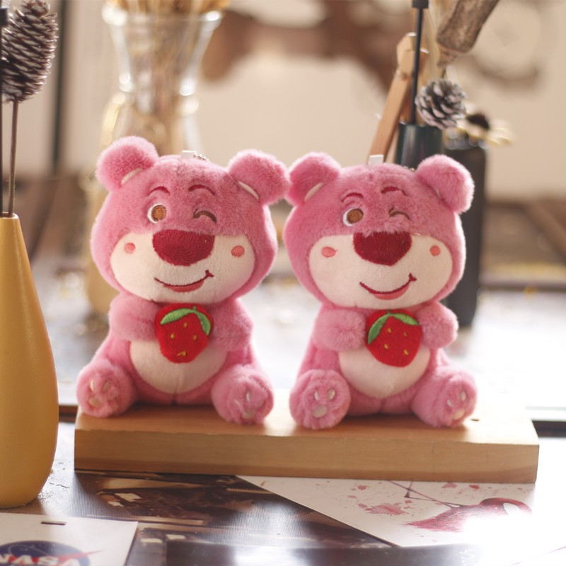 Gấu Bông Mini Móc Khóa 14cm Lotso , Vải Mềm Mịn Quà Tặng Dễ Thương MEILI STORE
