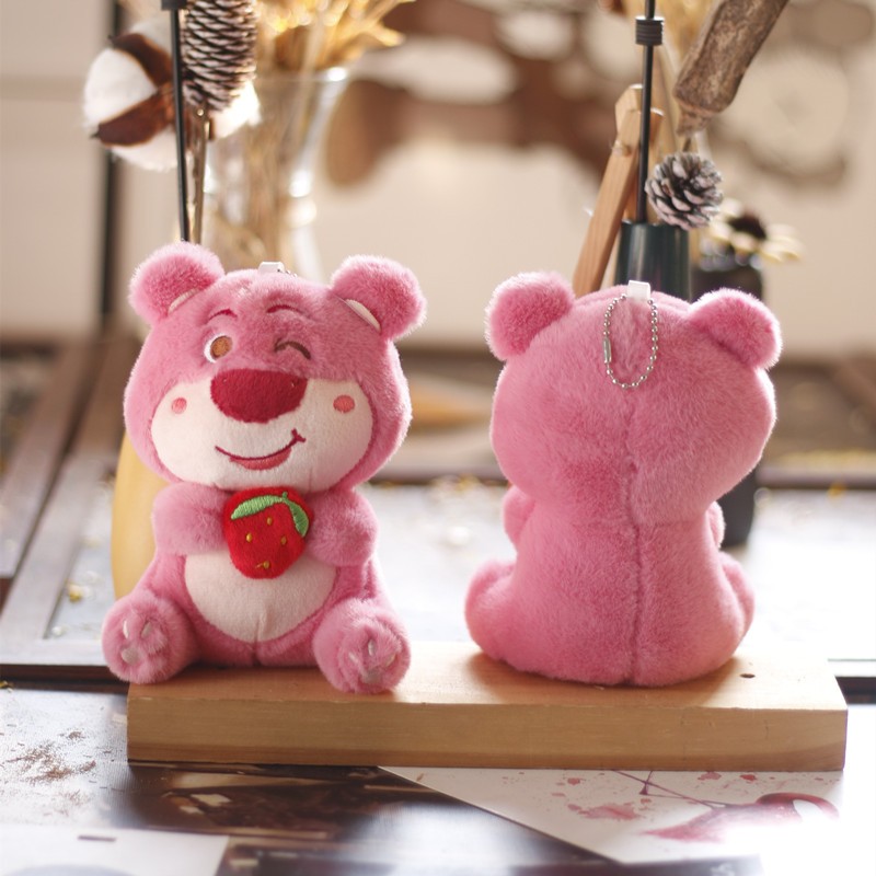 Gấu Bông Mini Móc Khóa 14cm Lotso , Vải Mềm Mịn Quà Tặng Dễ Thương MEILI STORE