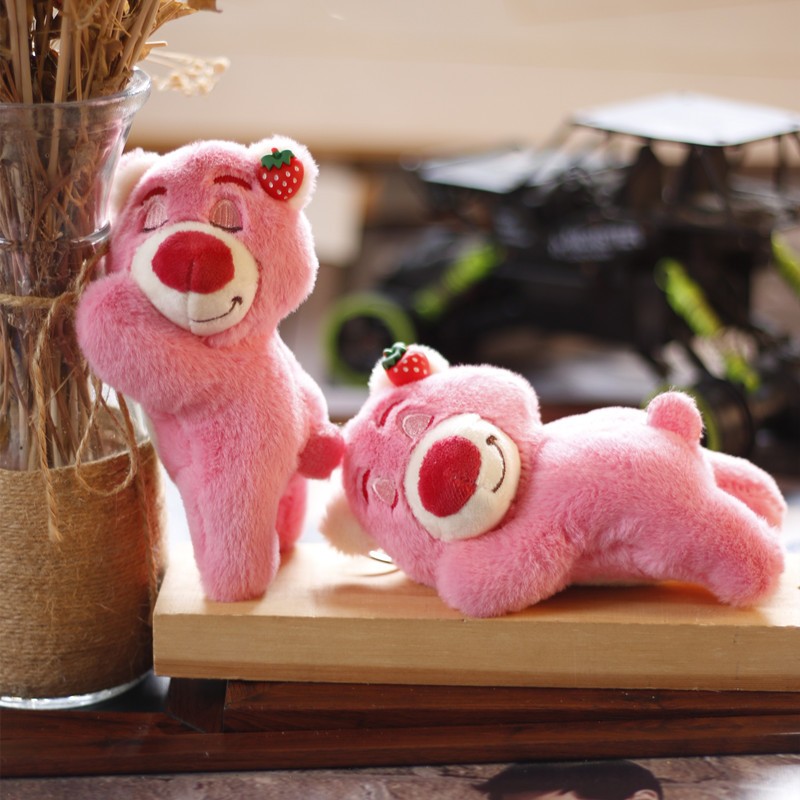 Gấu Bông Mini Móc Khóa 14cm Lotso , Vải Mềm Mịn Quà Tặng Dễ Thương MEILI STORE