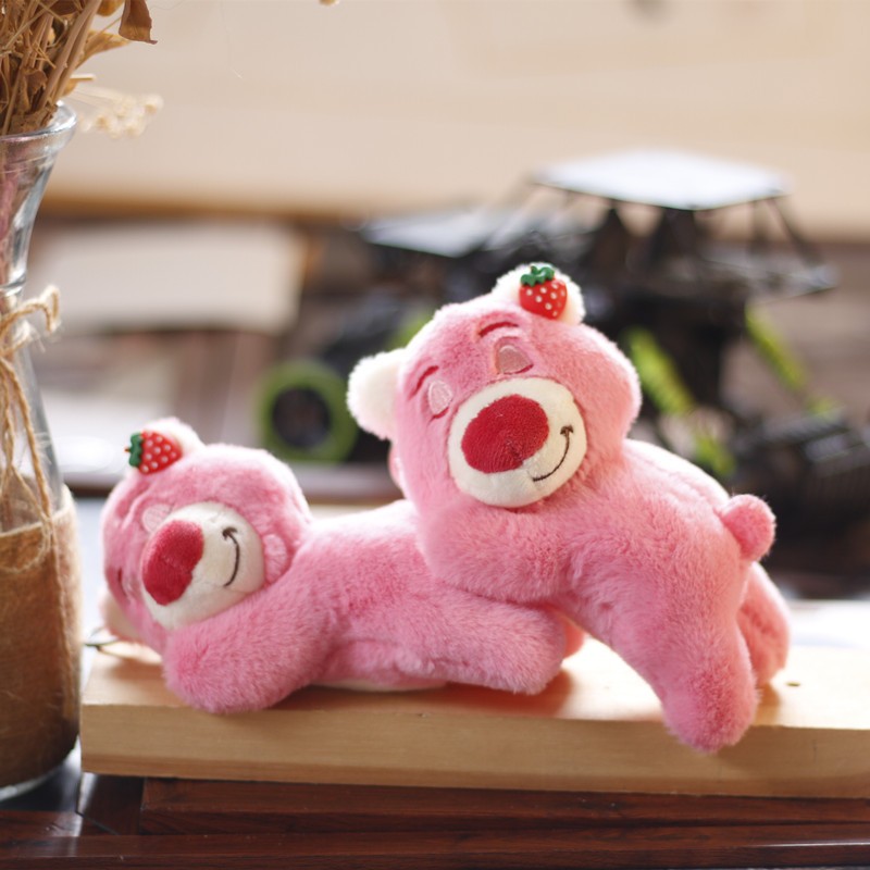 Gấu Bông Mini Móc Khóa 14cm Lotso , Vải Mềm Mịn Quà Tặng Dễ Thương MEILI STORE