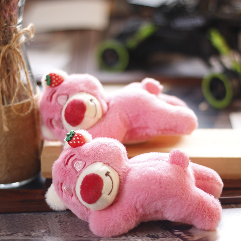 Gấu Bông Mini Móc Khóa 14cm Lotso , Vải Mềm Mịn Quà Tặng Dễ Thương MEILI STORE
