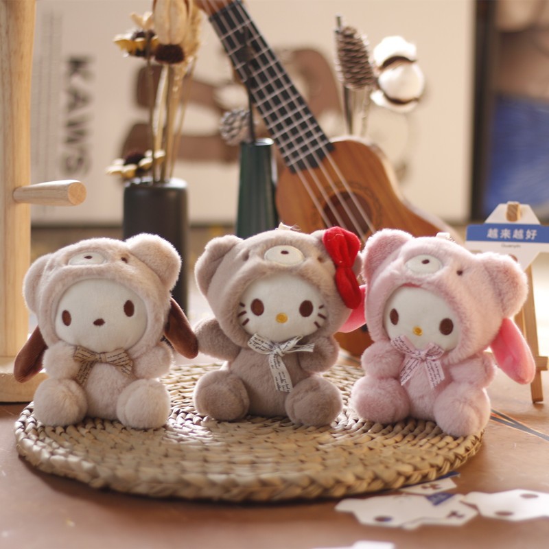 Gấu Bông Mini Móc Khóa 13-15cm Kitty Cosplay, Vải Mềm Mịn Quà Tặng Dễ Thương MEILI STORE