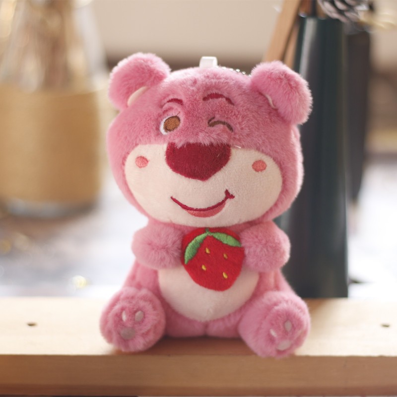 Gấu Bông Mini Móc Khóa 14cm Lotso , Vải Mềm Mịn Quà Tặng Dễ Thương MEILI STORE
