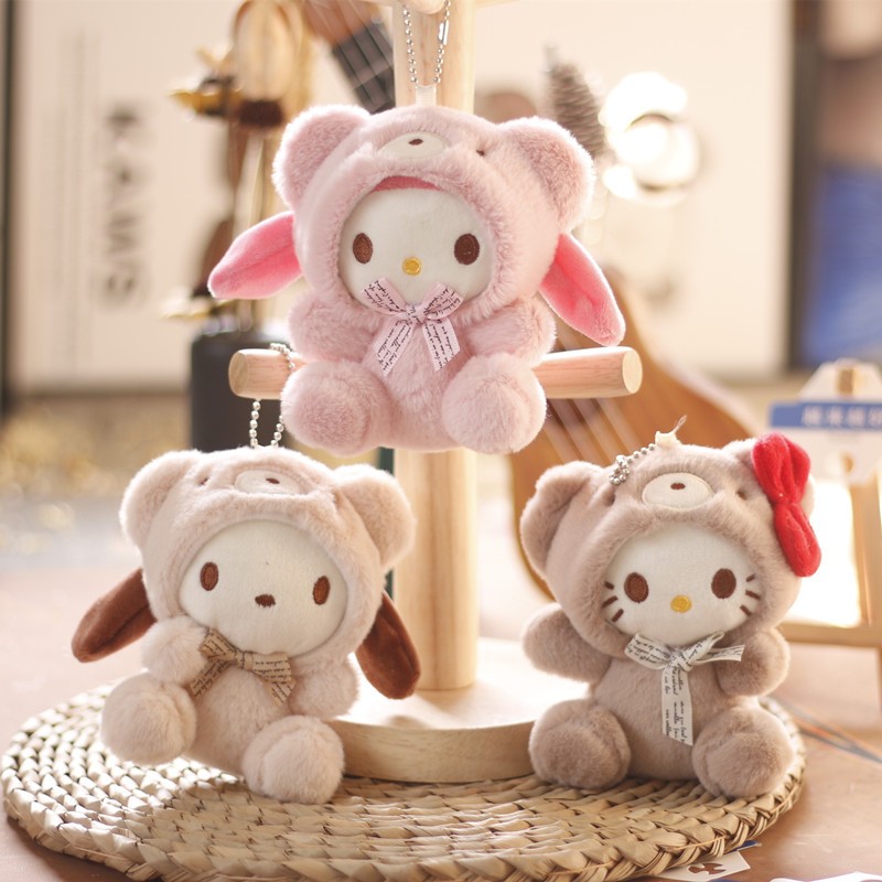 Gấu Bông Mini Móc Khóa 13-15cm Kitty Cosplay, Vải Mềm Mịn Quà Tặng Dễ Thương MEILI STORE