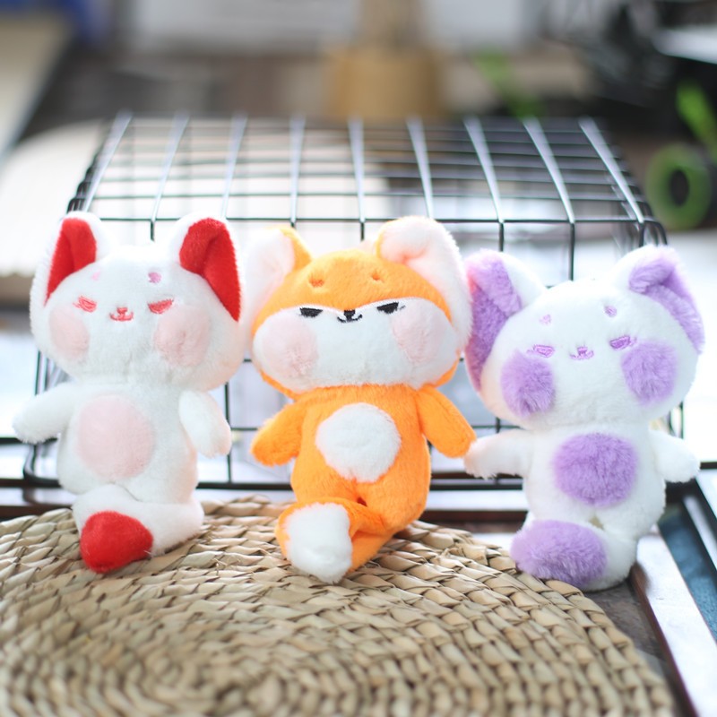 Gấu Bông Mini Móc Khóa 13-15cm Hồ Ly, Vải Mềm Mịn Quà Tặng Dễ Thương MEILI STORE