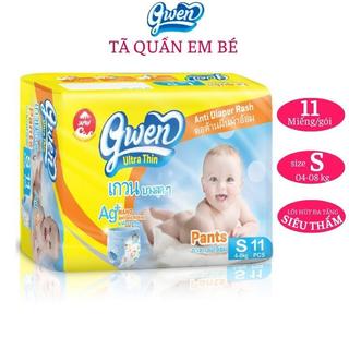 Tã quần Gwen chính hãng size S 11 miếng. Bỉm siêu thấm.Tả giấy sieu mềm, khô thoáng, chống hăm, khử mùi