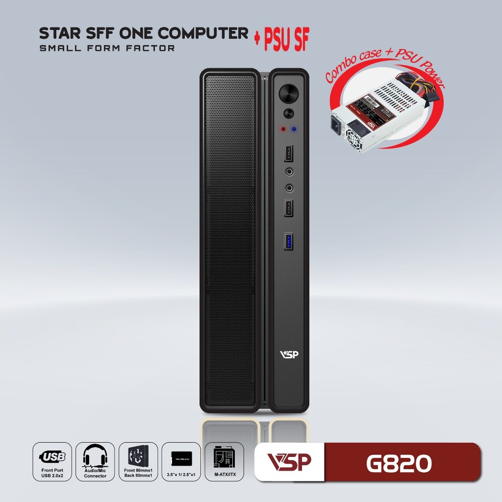 Vỏ Máy Tính | Combo Case VSP Sff + PSU-550w - G820 - Hàng Chính Hãng