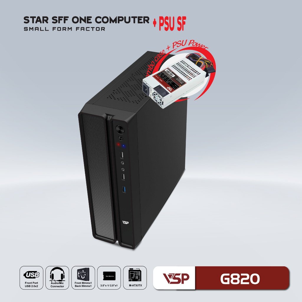 Vỏ Máy Tính | Combo Case VSP Sff + PSU-550w - G820 - Hàng Chính Hãng