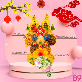 Tháp tỏi ngọc thực, bông tỏi ông địa thần tài đậu ngũ sắc song ngư tài lộc - TỎI CÁT TƯỜNG