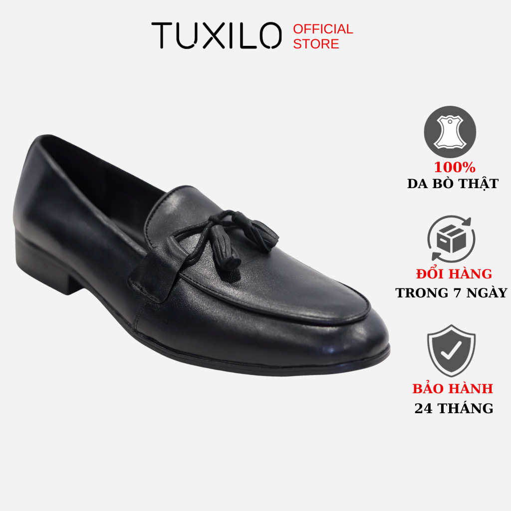 Giày da nam loafer TUXILO giày lười công sở hàn quốc cao cấp đế cao su nguyên chất,đế khâu siêu bền tăng chiều cao TX55