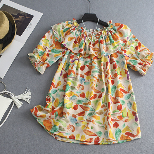 Sét áo kiểu, áo hoa trễ vai tiểu thư quần sooc cam siêu tôn da sang sảnh dạo phố, đi chơi, có bán set lẻ