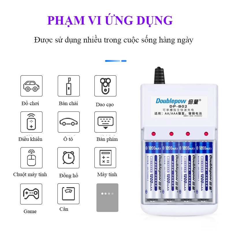 [Mã INBAU252 giảm 25K đơn 149K] Pin sạc Doublepow AA AAA dành cho đồ chơi, điều khiển từ xa (đủ mẫu phân loại)