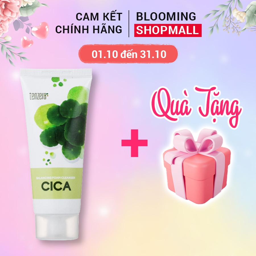 Sữa rửa mặt Rau Má cung cấp độ ẩm, làm dịu da Tenzero Balancing Foam Cleanser Cica 100ml