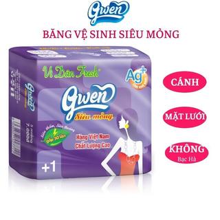 Băng vệ sinh GWEN siêu mỏng Tím gói 5 miếng BVS ban ngày dài 24cm siêu mỏng khô thoáng