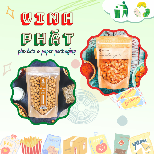 📍 Túi zip giấy ghép ( mặt trong mặt giấy )