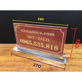 BIỂN CHỨC DANH MICA 10×20 - BẢNG TÊN MICA ĐỂ BÀN - BẢNG TÊN ĐỂ BÀN - BIỂN CHỨC DANH - Mica Nguyễn