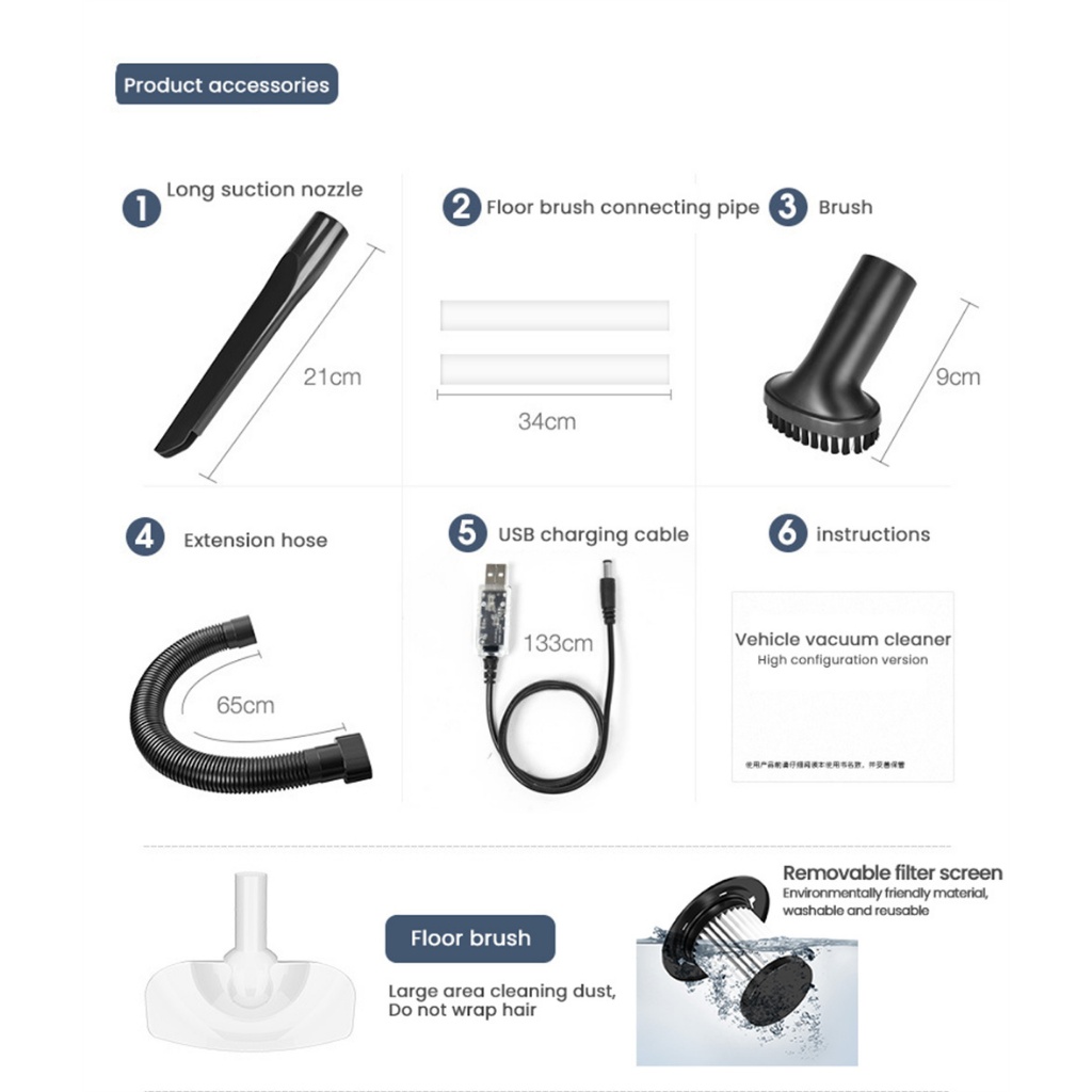 KHUYẾN MÃI🔥2023 ST6101 PRO Máy Hút Bụi Ô Tô Sạc Không Dây Máy Hút Bụi Cầm Tay Khô & Ướt BẢO HÀNH 5 NĂM