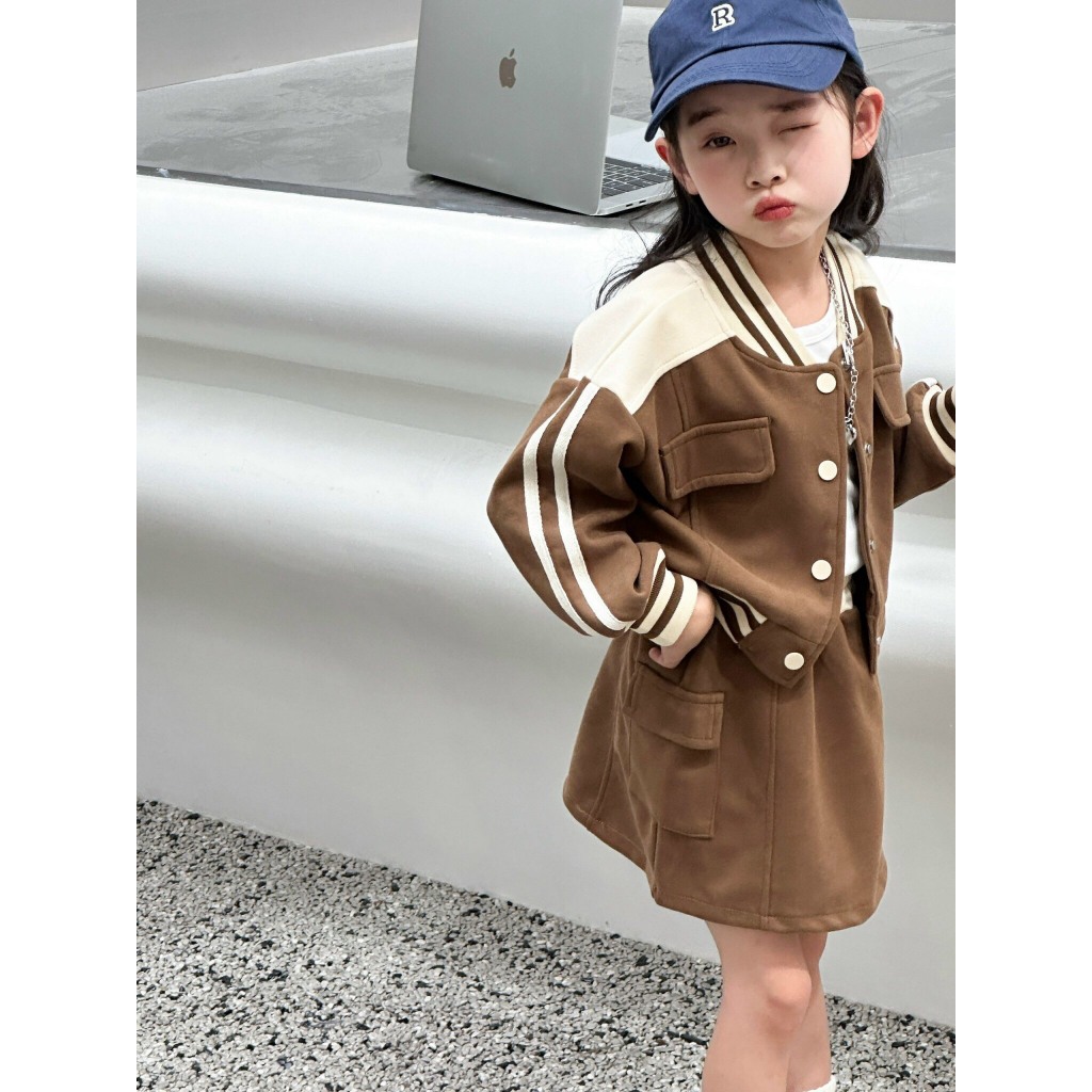 Set váy nâu bé gái 55007  SGD311