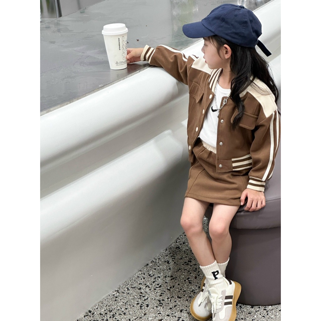 Set váy nâu bé gái 55007  SGD311