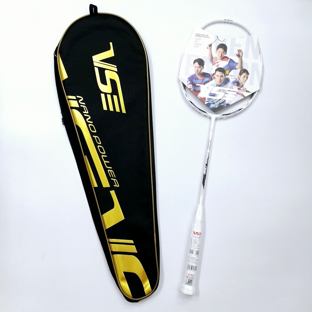 VỢT CẦU LÔNG VS BLADE 7500 - Chính hãng - Mầu Trắng - Vợt Khung + Cước + Quấn cán - VS7500 Blade7500 - Badminton racket