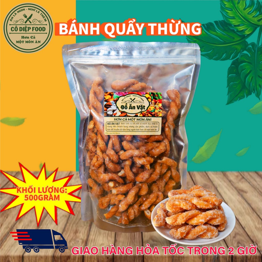 Bánh Quẩy Thừng Ngọt Thơm Giòn Tan 500gr | Quẩy Xoắn Quê Hương Thơm Ngon