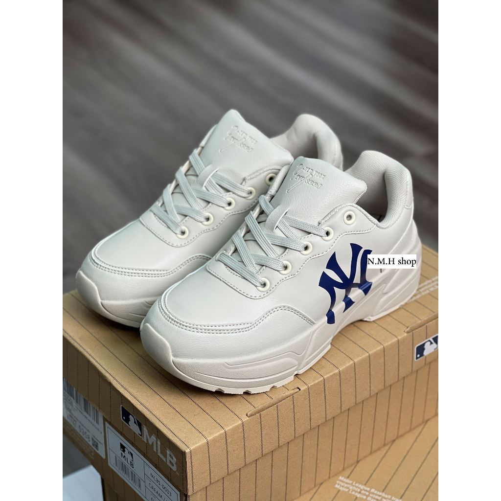 Full Box + Tặng Kèm Tất | Giày Sneaker MLB RUNNER LA Xám - NY ĐEN ĐẾ NÂU - MBLS 003 chunky kem NY